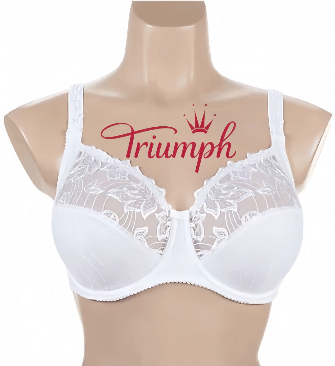 Triumph® - (4 szt.)🔥 Biustonosz z haftowaną koronką z pełną miseczką