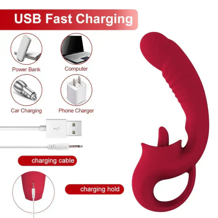 💥Dokonalý vibrátor 2 v 1 pro strkání a líbání - Uvolněte potěšení a uspokojení