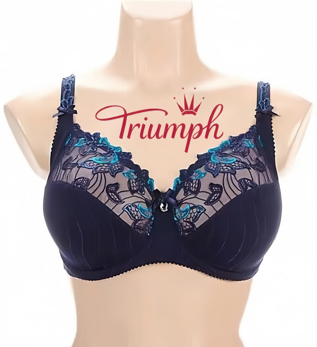 Triumph® - (4 szt.)🔥 Biustonosz z haftowaną koronką z pełną miseczką