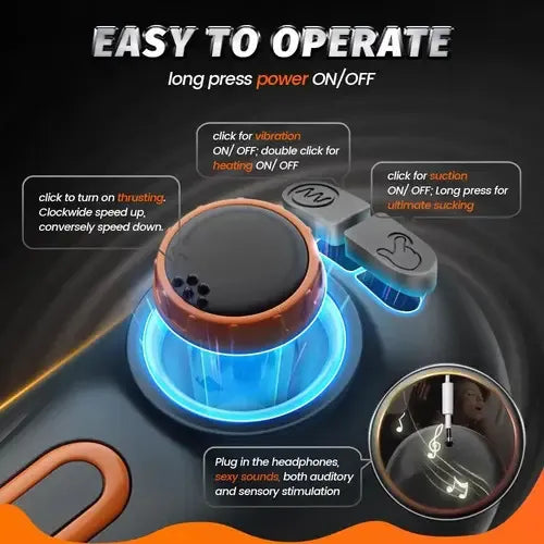 10 Tlaky 10 Vibrace 3 Sací ohřívač Mužský masturbátor